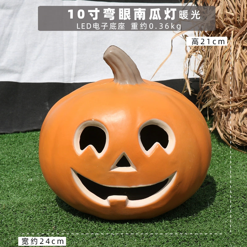 Cut Out Theme Park Outdoor Scene Layout Pumpkin Lamp
