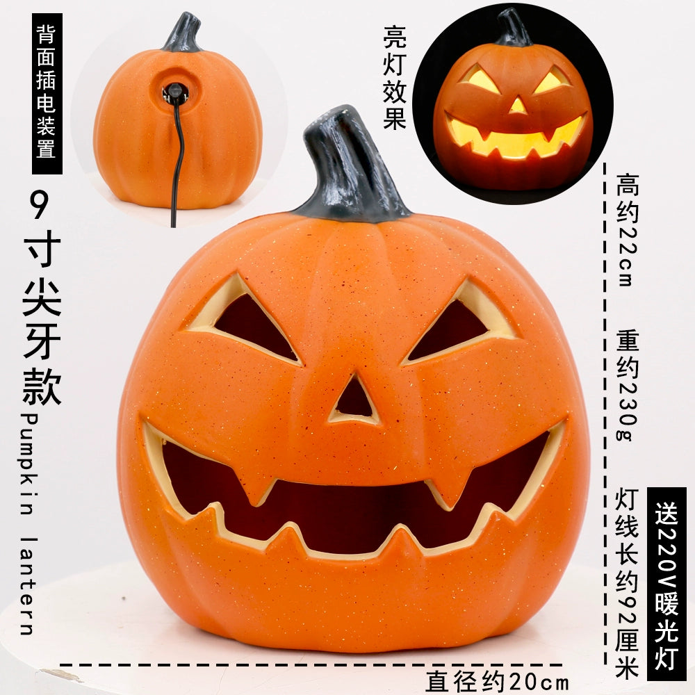 Cut Out Theme Park Outdoor Scene Layout Pumpkin Lamp