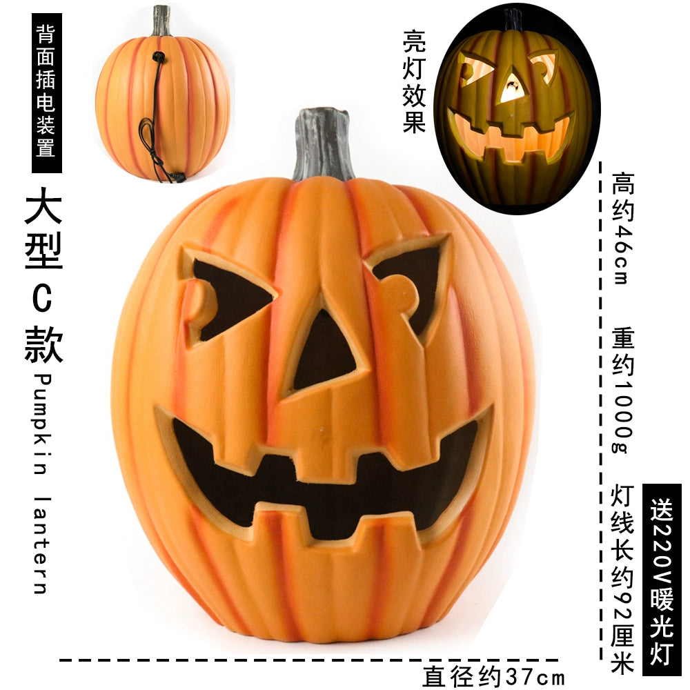 Cut Out Theme Park Outdoor Scene Layout Pumpkin Lamp