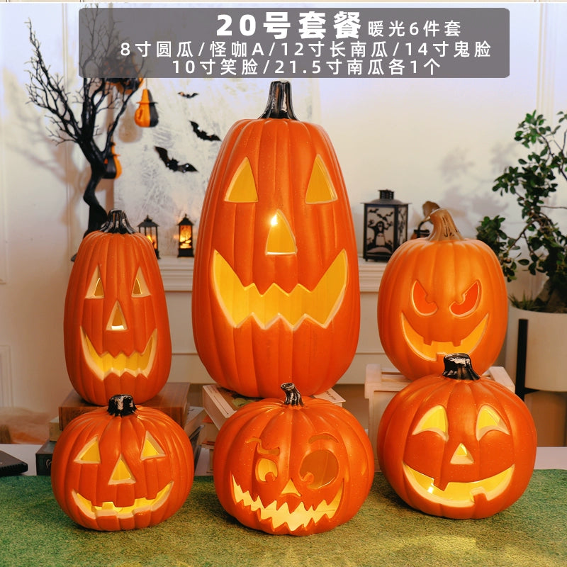 Cut Out Theme Park Outdoor Scene Layout Pumpkin Lamp