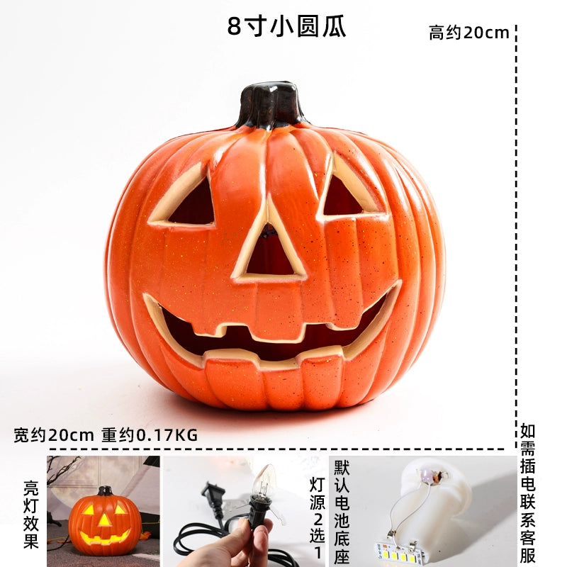 Cut Out Theme Park Outdoor Scene Layout Pumpkin Lamp