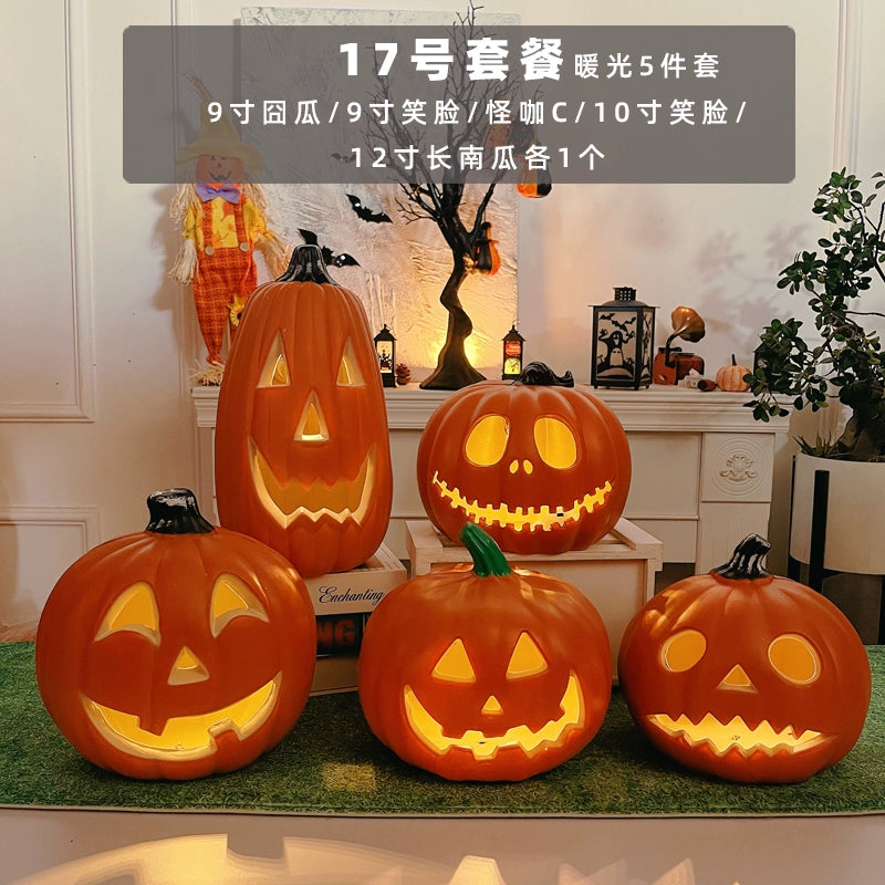 Cut Out Theme Park Outdoor Scene Layout Pumpkin Lamp