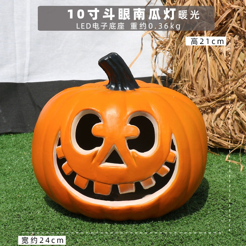 Cut Out Theme Park Outdoor Scene Layout Pumpkin Lamp