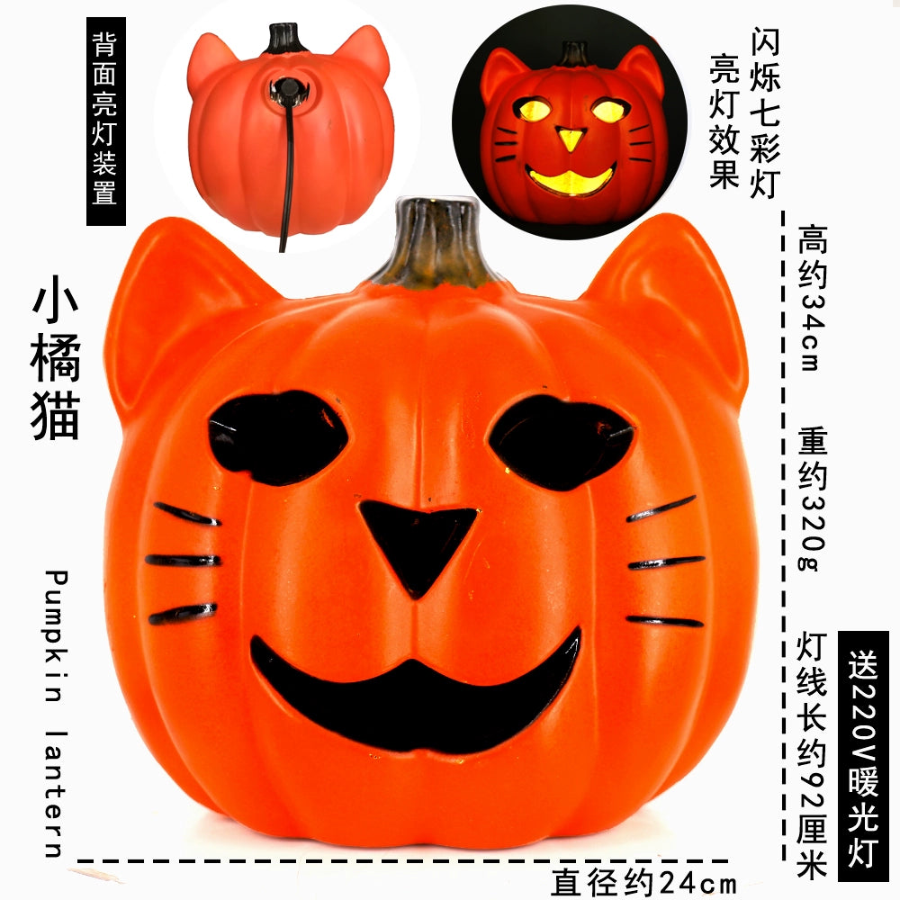 Cut Out Theme Park Outdoor Scene Layout Pumpkin Lamp