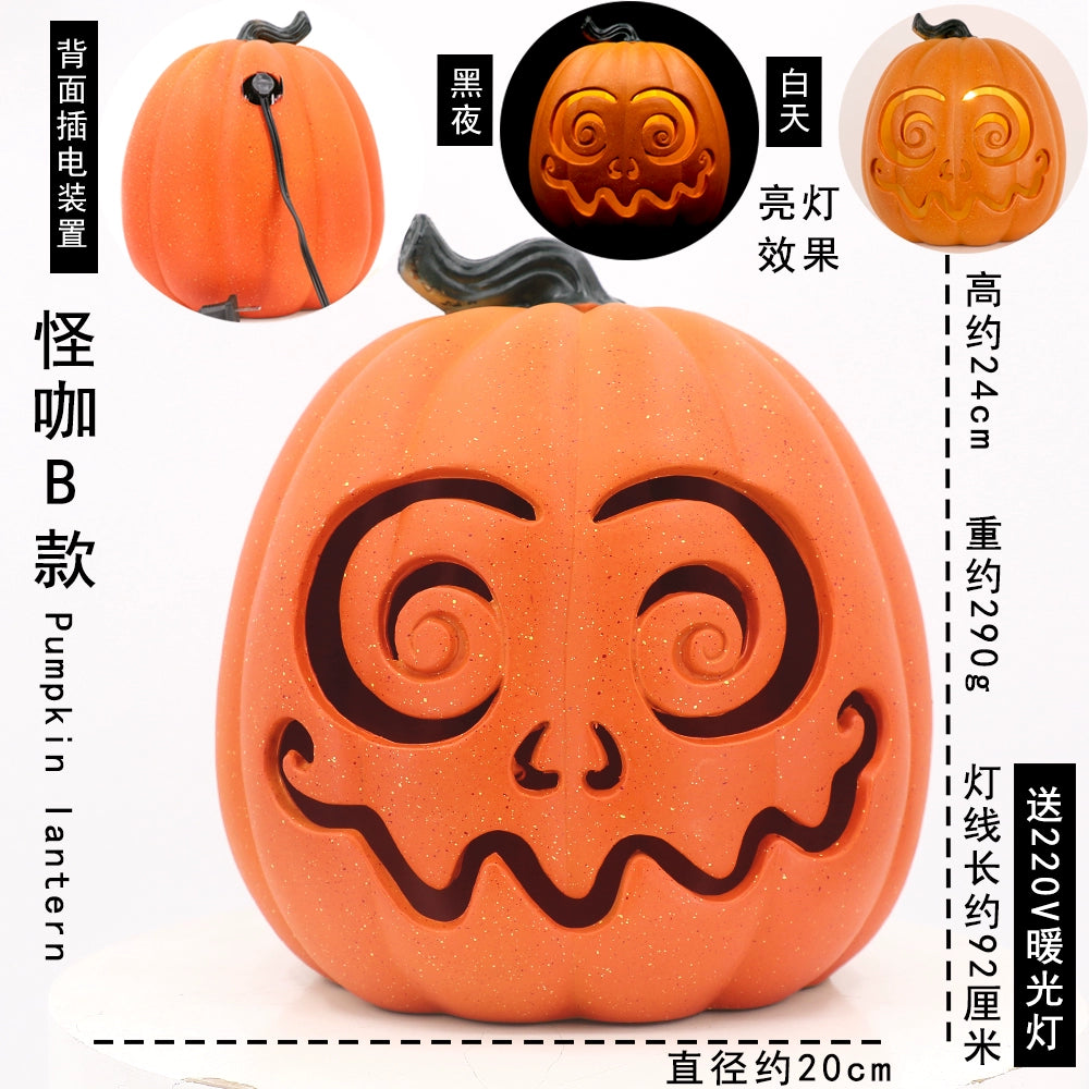 Cut Out Theme Park Outdoor Scene Layout Pumpkin Lamp