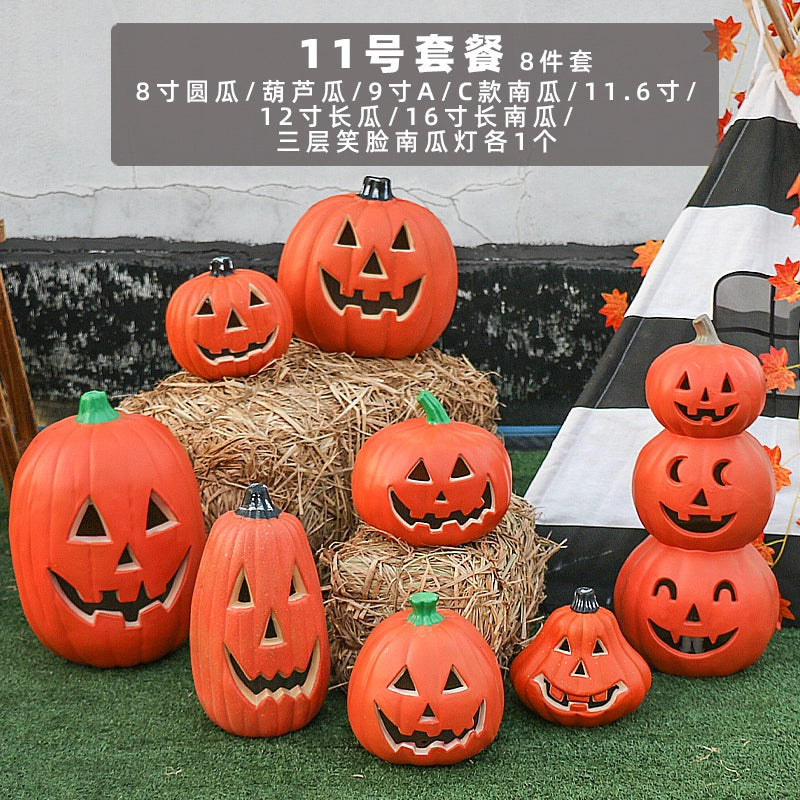 Cut Out Theme Park Outdoor Scene Layout Pumpkin Lamp