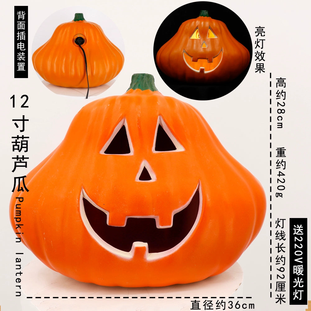 Cut Out Theme Park Outdoor Scene Layout Pumpkin Lamp