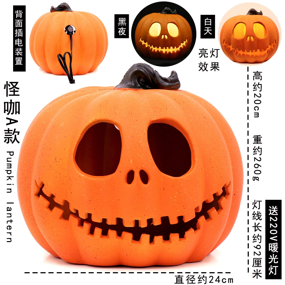 Cut Out Theme Park Outdoor Scene Layout Pumpkin Lamp
