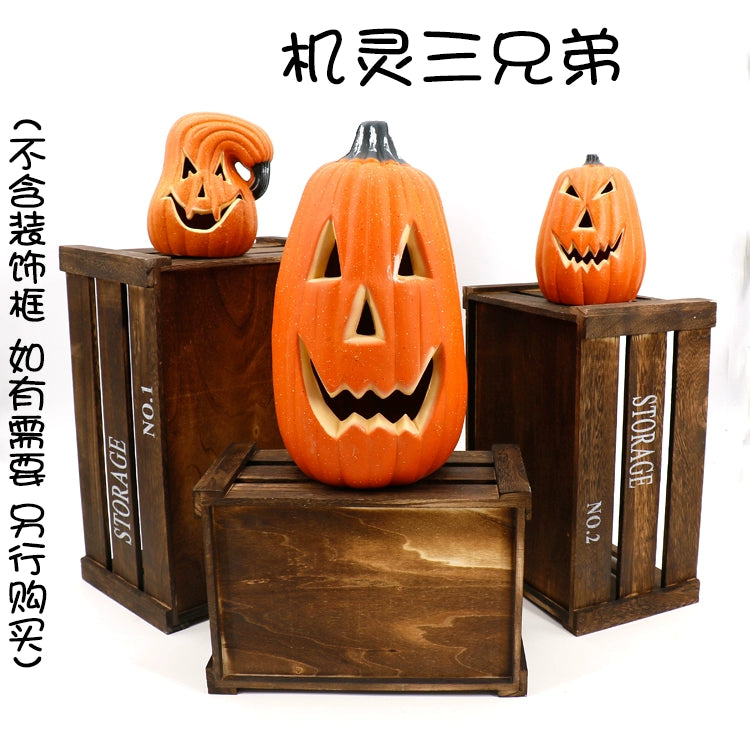 Cut Out Theme Park Outdoor Scene Layout Pumpkin Lamp