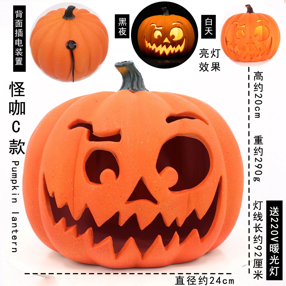 Cut Out Theme Park Outdoor Scene Layout Pumpkin Lamp