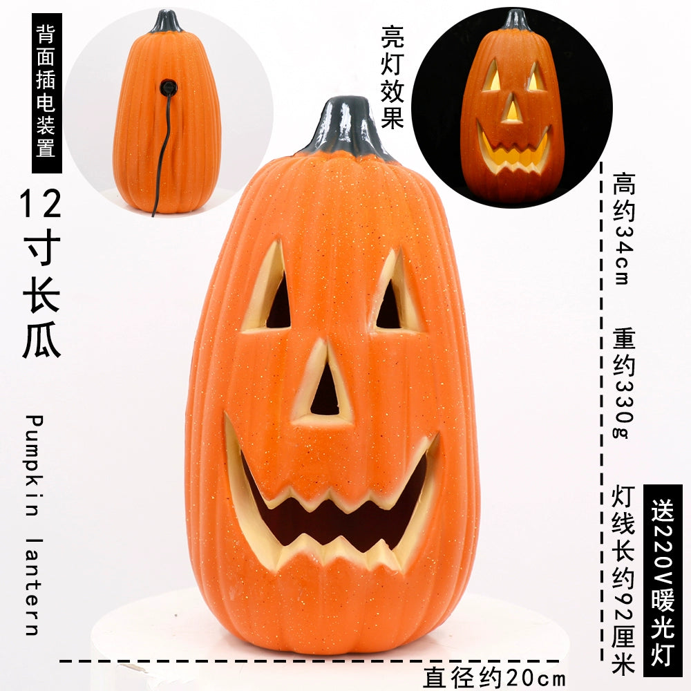 Cut Out Theme Park Outdoor Scene Layout Pumpkin Lamp