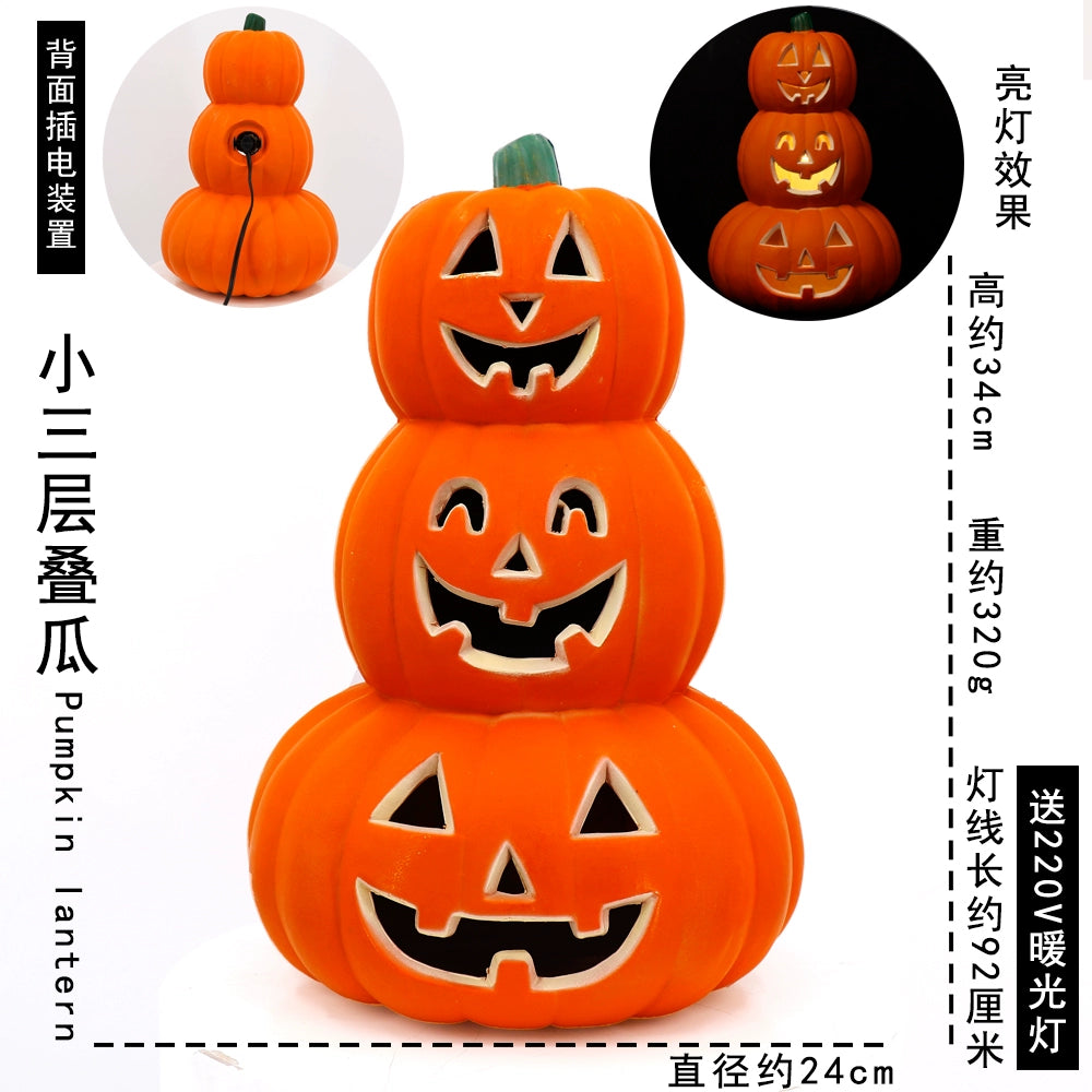 Cut Out Theme Park Outdoor Scene Layout Pumpkin Lamp