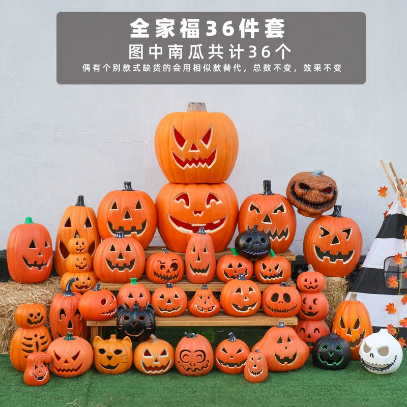 Cut Out Theme Park Outdoor Scene Layout Pumpkin Lamp