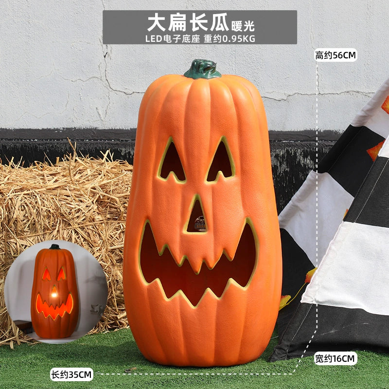 Cut Out Theme Park Outdoor Scene Layout Pumpkin Lamp