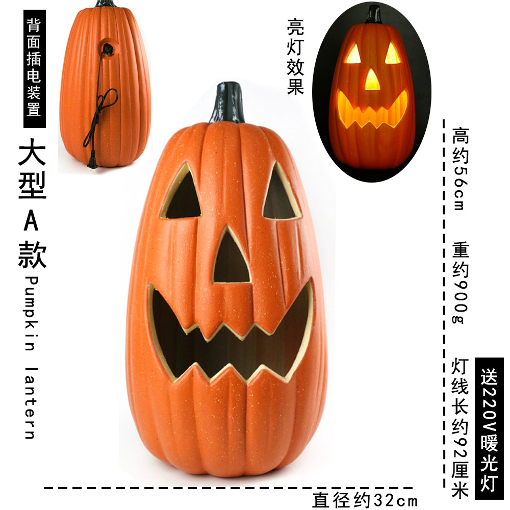 Cut Out Theme Park Outdoor Scene Layout Pumpkin Lamp