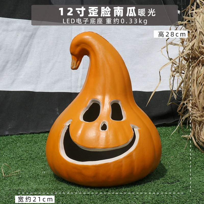 Cut Out Theme Park Outdoor Scene Layout Pumpkin Lamp