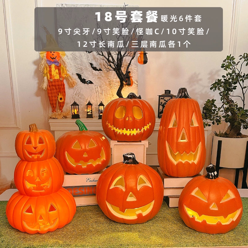 Cut Out Theme Park Outdoor Scene Layout Pumpkin Lamp