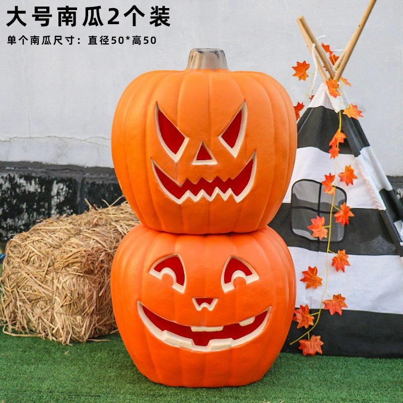 Cut Out Theme Park Outdoor Scene Layout Pumpkin Lamp