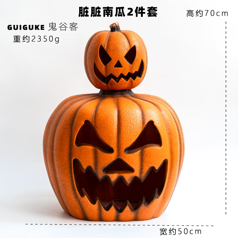 Cut Out Theme Park Outdoor Scene Layout Pumpkin Lamp