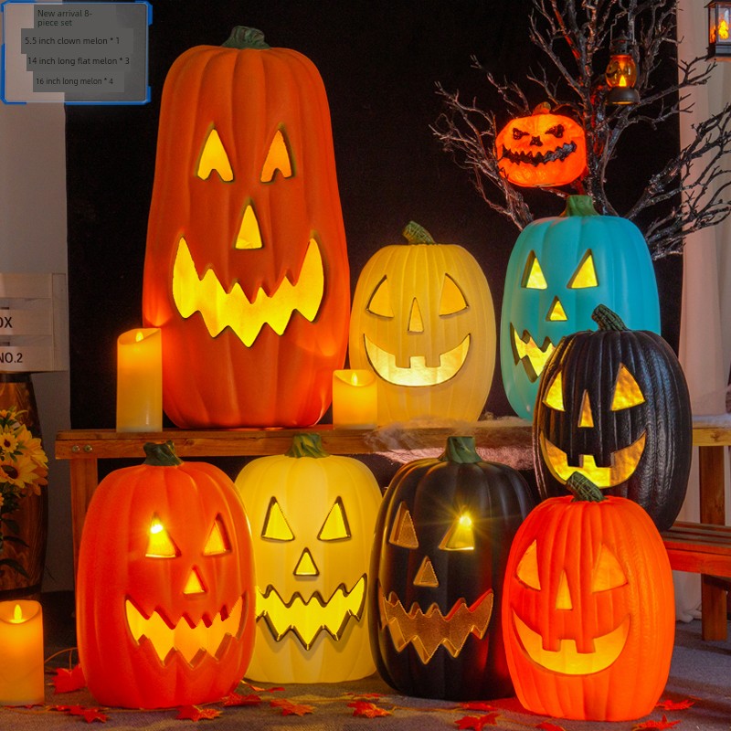 Cut Out Theme Park Outdoor Scene Layout Pumpkin Lamp