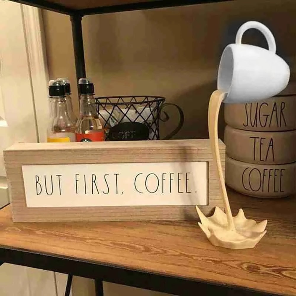 Resin Statues Floating Coffee Cup