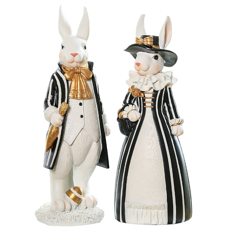 Pastoral Palace Rabbit Family Decoration