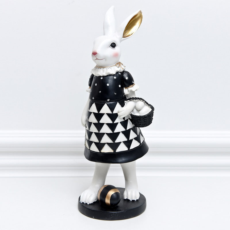 Pastoral Palace Rabbit Family Decoration