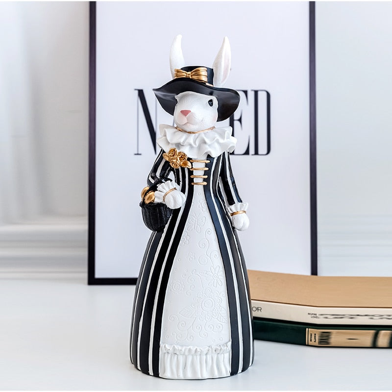 Pastoral Palace Rabbit Family Decoration