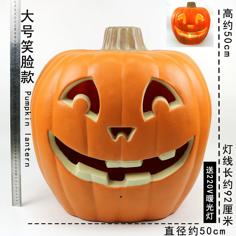 Cut Out Theme Park Outdoor Scene Layout Pumpkin Lamp