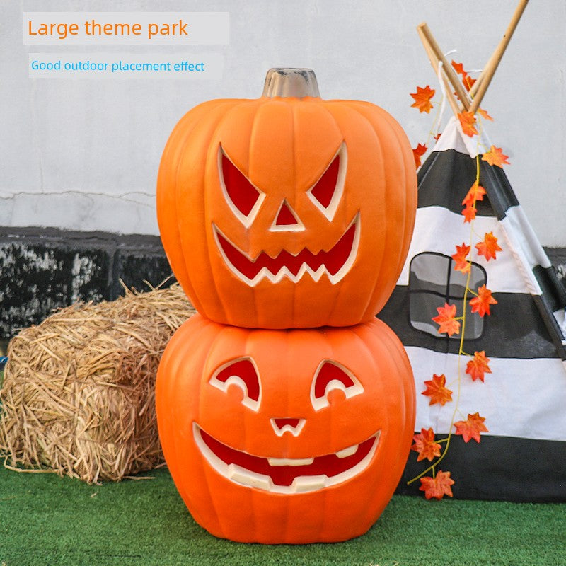 Cut Out Theme Park Outdoor Scene Layout Pumpkin Lamp