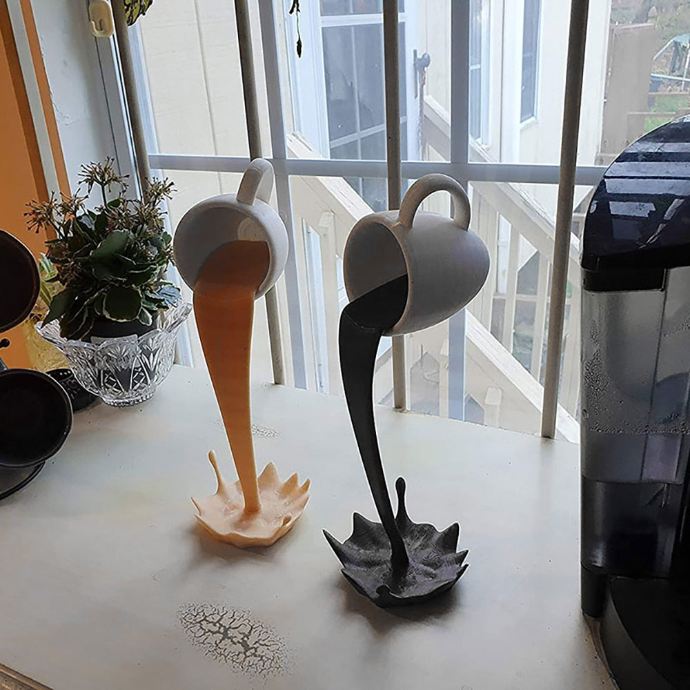 Resin Statues Floating Coffee Cup 