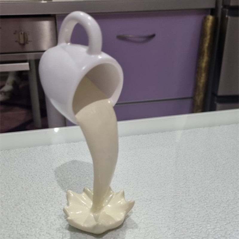 Resin Statues Floating Coffee Cup 